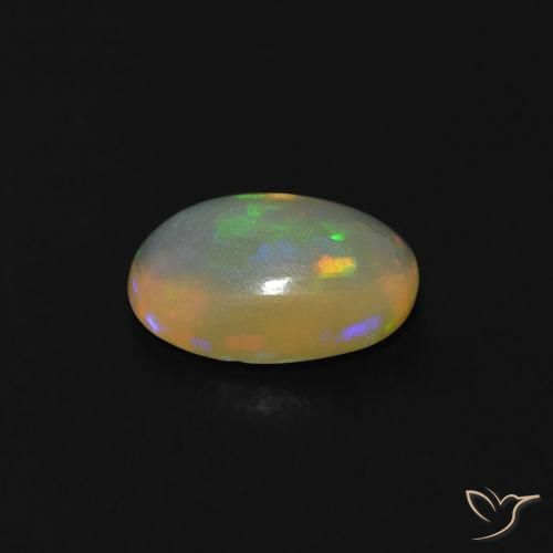 Opale Blanc bleuâtre naturelle ovale, 0.52 ct, Transparent