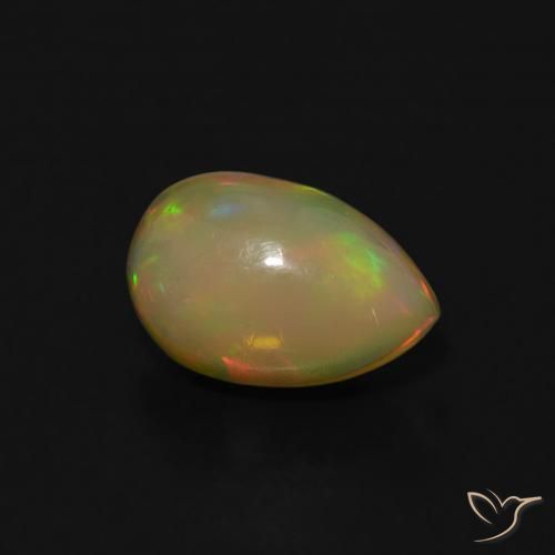 Opale Multicolore naturelle En forme de poire, 1.12 ct, Transparent