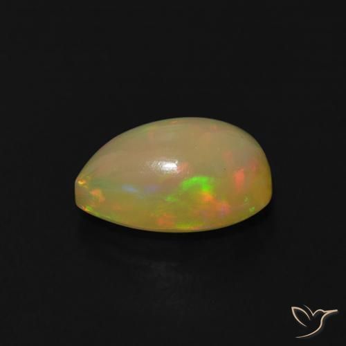 Opale Multicolore naturelle En forme de poire, 1.12 ct, Transparent