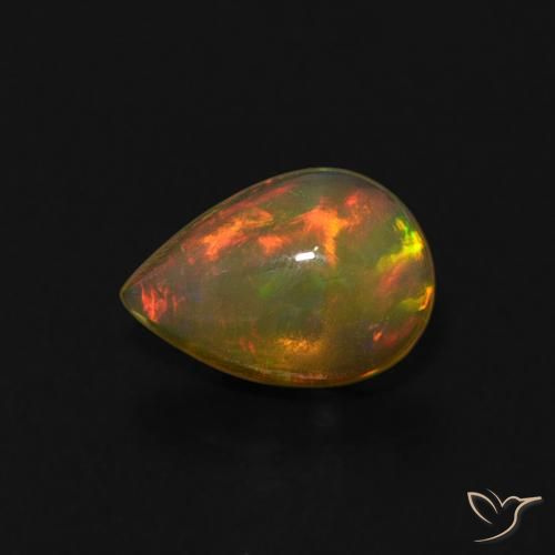 Opale Multicolore naturelle En forme de poire, 0.42 ct, Transparent