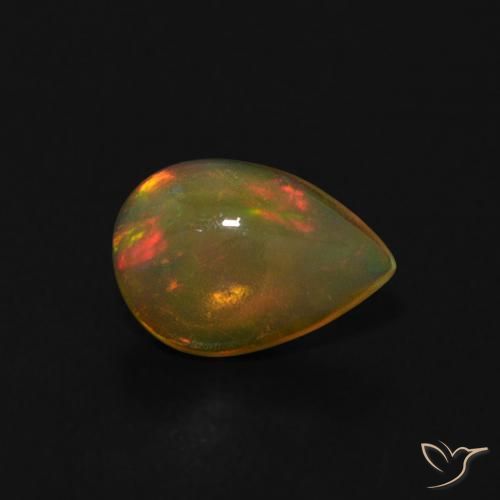 Opale Multicolore naturelle En forme de poire, 0.42 ct, Transparent