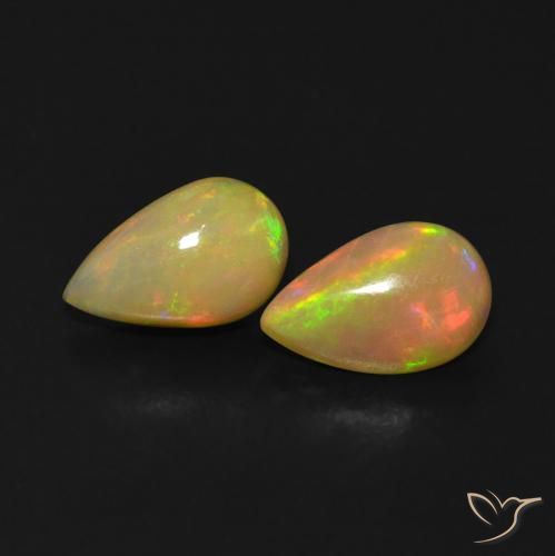 1.14ctw Naturel Multicolore Opale, En forme de poire, Transparent, Photo A