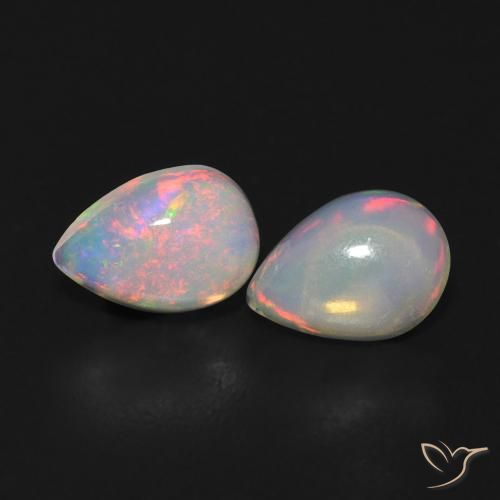 0.98ctw Naturel Multicolore Opale, En forme de poire, Transparent