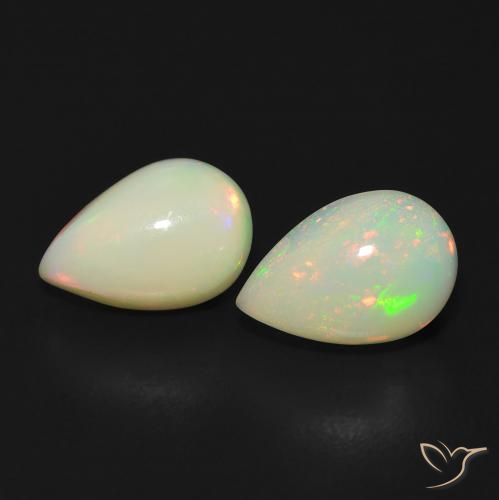 1.59ctw Naturel Multicolore Opale, En forme de poire, Transparent
