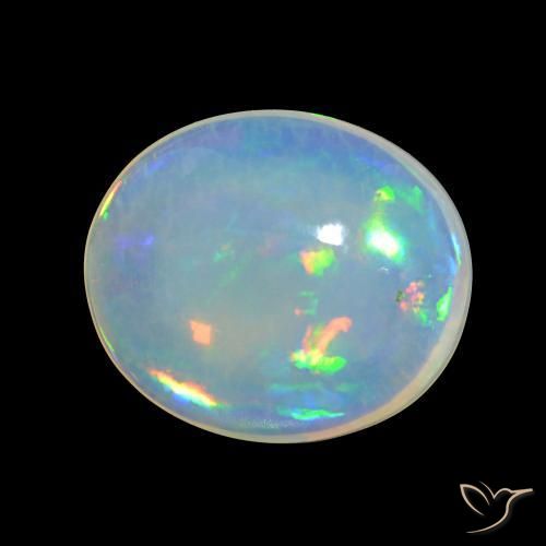 Opale Multicolore naturelle ovale, 4.91 ct, Transparent