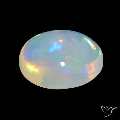 Opale Multicolore naturelle ovale, 4.91 ct, Transparent