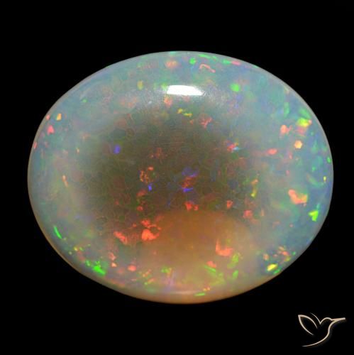 Opale Multicolore naturelle ovale, 86.87 ct, Transparent