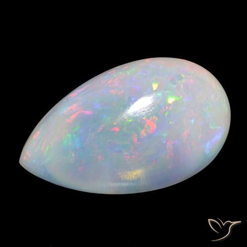 Opale Multicolore naturelle En forme de poire, 39.78 ct, Transparent