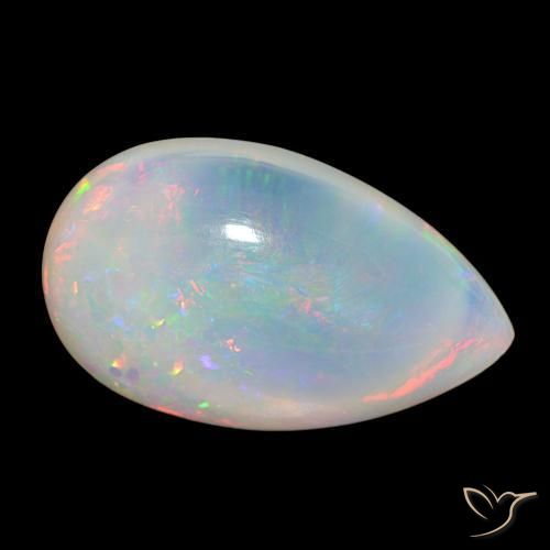 Opale Multicolore naturelle En forme de poire, 39.78 ct, Transparent