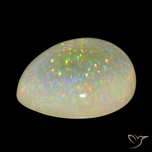 Opale Multicolore naturelle En forme de poire, 25.86 ct, Transparent