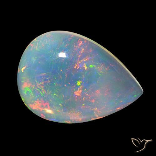 Opale Multicolore naturelle En forme de poire, 12.52 ct, Transparent