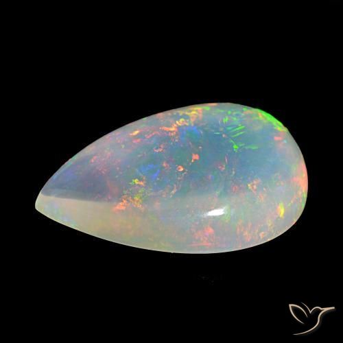 Opale Multicolore naturelle En forme de poire, 12.52 ct, Transparent