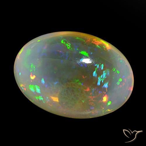 Opale Multicolore naturelle Coupe ovale, 22.77 ct, Transparent