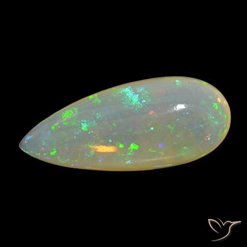 Opale Multicolore naturelle En forme de poire, 12.00 ct, Transparent