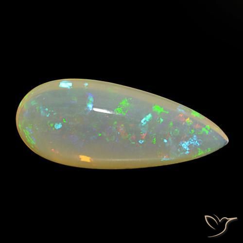 Opale Multicolore naturelle En forme de poire, 12.00 ct, Transparent