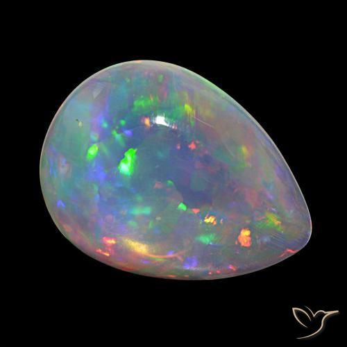 Opale Multicolore naturelle En forme de poire, 9.35 ct, Transparent