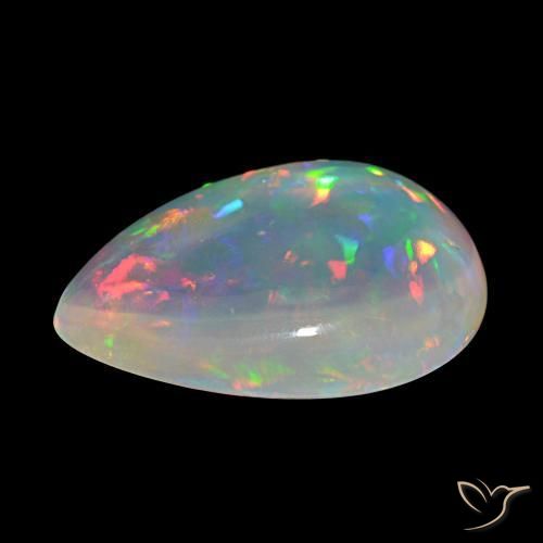 Opale Multicolore naturelle En forme de poire, 9.35 ct, Transparent