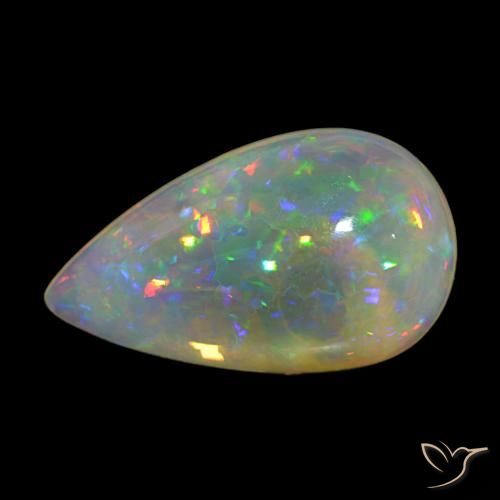 9.19ct Multicolore Opale Pierres précieuses, En forme de poire, Transparent