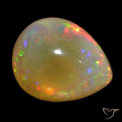 24.54ct Multicolore Opale Pierres précieuses, En forme de poire, Transparent