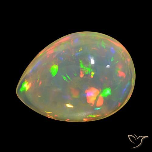 11.83ct Multicolore Opale Pierres précieuses, En forme de poire, Transparent