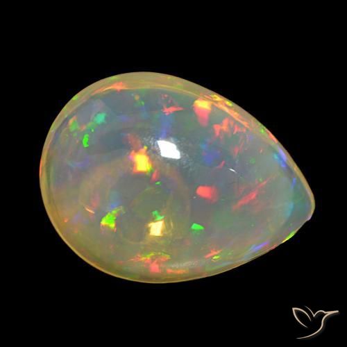 Opale Multicolore naturelle En forme de poire, 11.83 ct, Transparent