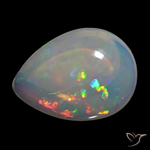 8.72ct Multicolore Opale, En forme de poire, Transparent