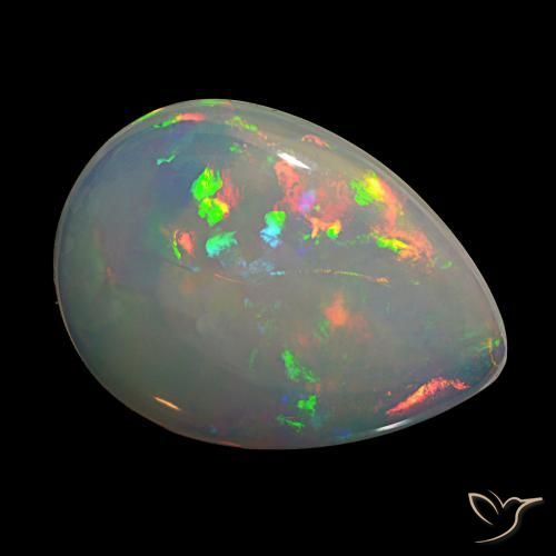 Opale Multicolore naturelle En forme de poire, 8.72 ct, Transparent