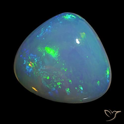 Opale Multicolore naturelle En forme de poire, 12.50 ct, Transparent