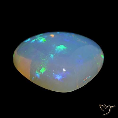 Opale Multicolore naturelle En forme de poire, 12.50 ct, Transparent