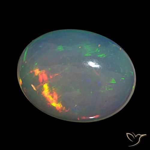 Opale Multicolore naturelle Coupe ovale, 7.53 ct, Transparent