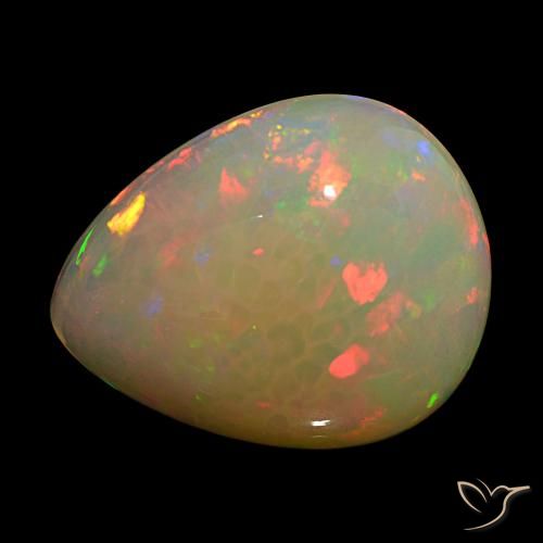 Opale Multicolore naturelle En forme de poire, 14.60 ct, Transparent