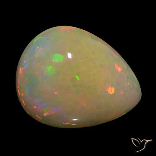 Opale Multicolore naturelle En forme de poire, 14.60 ct, Transparent