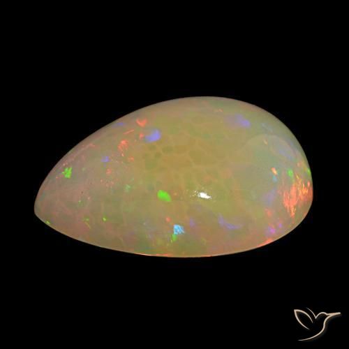 Opale Multicolore naturelle En forme de poire, 14.60 ct, Transparent