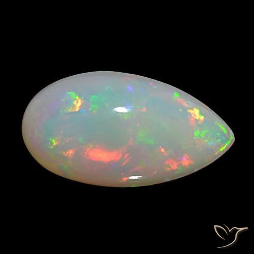 Opale Multicolore naturelle En forme de poire, 20.25 ct, Opaque
