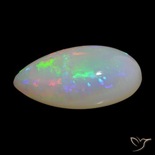 Opale Multicolore naturelle En forme de poire, 20.25 ct, Opaque