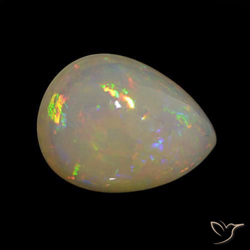 Opale Multicolore naturelle En forme de poire, 12.66 ct, Translucide