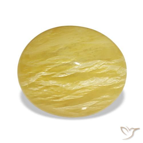 Opale jaune naturelle coupe ovale, 6,32 ct, opaque