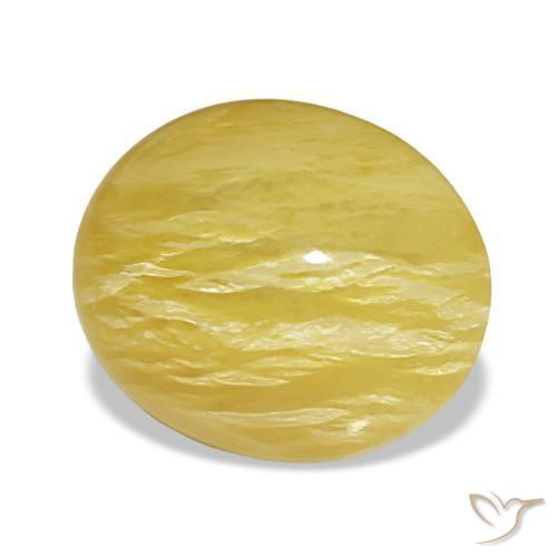 Opale jaune naturelle coupe ovale, 6,32 ct, opaque