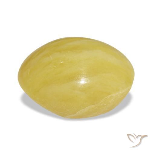Opale jaune naturelle coupe ovale, 6,32 ct, opaque