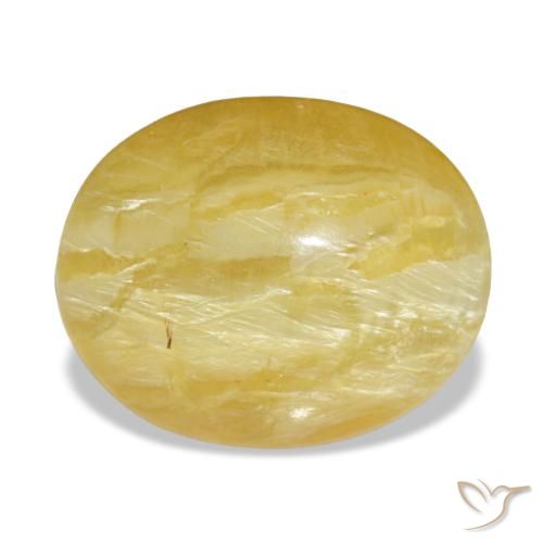 Opale jaune naturelle coupe ovale, 5,56 ct, opaque