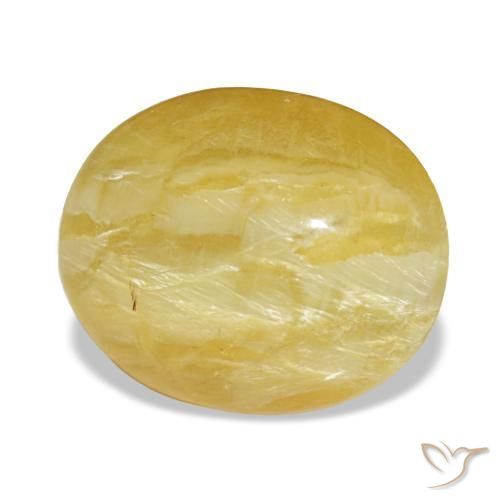 Opale jaune naturelle coupe ovale, 5,56 ct, opaque