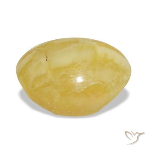 Opale jaune naturelle coupe ovale, 5,56 ct, opaque
