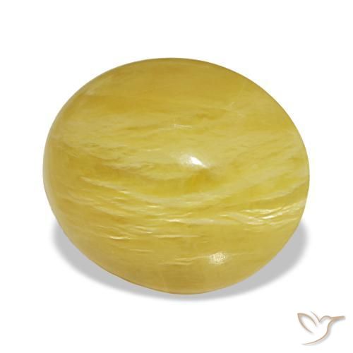 Opale jaune naturelle coupe ovale, 6,36 ct, opaque