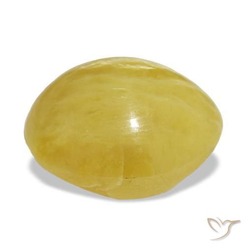 Opale jaune naturelle coupe ovale, 6,36 ct, opaque
