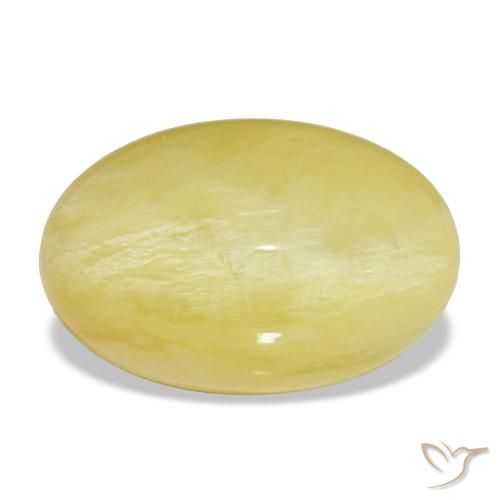 Opale jaune naturelle coupe ovale, 5,95 ct, opaque
