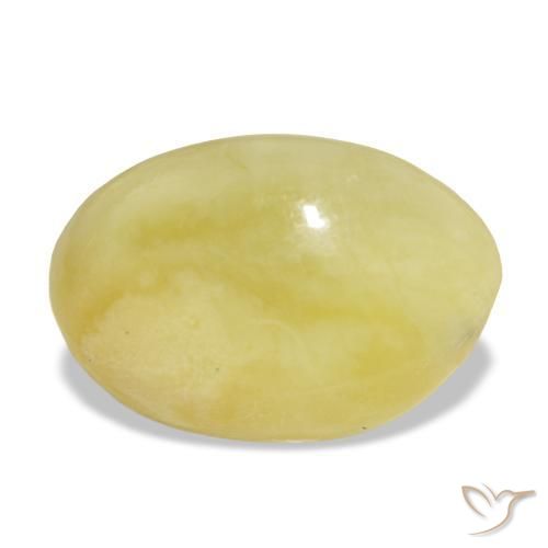 Opale jaune naturelle coupe ovale, 5,95 ct, opaque