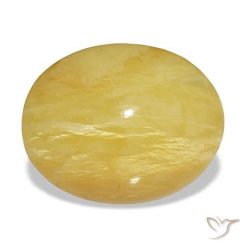 Opale jaune naturelle coupe ovale, 6,14 ct, opaque
