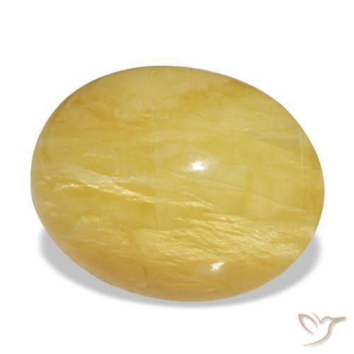 Opale jaune naturelle coupe ovale, 6,14 ct, opaque