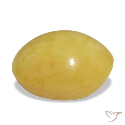 Opale jaune naturelle coupe ovale, 6,14 ct, opaque
