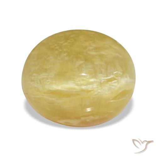 Opale jaune naturelle coupe ovale, 3,37 ct, opaque